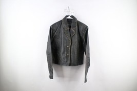 Vintage 90s Boho Chic Womens Medium Distressed Collared Leather Jacket B... - $98.95