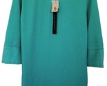 Jane and Delancey Women&#39;s Blouse Top Vintage Look Relax Fit Size S Aqua ... - $24.74