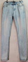 Womens Jeans Size 28 Blue Denim Cotton Light Wash Pockets Flat Front Ski... - $12.03