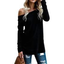 Waffle Knit Off-Shoulder Pullover Top - £20.91 GBP