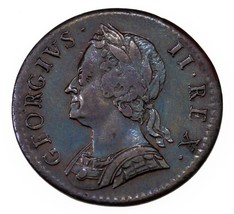 1754 Great Britain Farthing Coin in Very Fine Conditon KM # 581.2 - $130.79 CAD