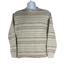 Naturalife Men&#39;s Long Sleeve Striped Pullover Crew Neck Sweater Size M - £17.70 GBP