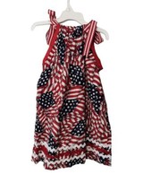 Handmade Girls Patriotic Sundress See Msmts For Size Flag 4th of July Ri... - $17.81