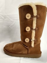 UGG Australia Boots Womens 6 Classic Tall Brown Leather Sheepskin Lining F1011H - £21.37 GBP
