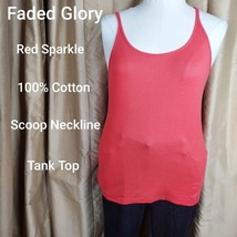 Faded Glory red sparkle scoop neck tank size 2X (20) - £3.99 GBP