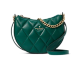 New Kate Spade Carey Zip Top Crossbody Quilted Smooth Leather Deep Jade - £111.34 GBP