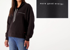 Peace Love World Alina Pullover Funnel Neck Sweatshirt BLACK, MEDIUM  A515294 - £19.77 GBP