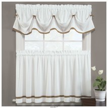 Saturday Knight Kate Tiered Valance (58&quot;Wx13&quot;L) White - £9.86 GBP