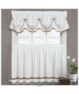 Saturday Knight Kate Tiered Valance (58&quot;Wx13&quot;L) White - £9.64 GBP