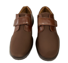 Dr. Comfort Brian Men&#39;s Stretchable Diabetic Casual Strap Shoe Brown 13W Wide - £59.90 GBP