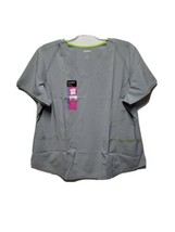 Scrubstar Women’s Ash Grey 4 Pocket  V- Neck Scrub Top Size 2XL  NWT - $14.84