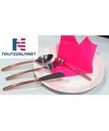 Al-Nurayn Stainless Steel &amp; Copper Cutlery Dinning  Table Set 8 By Nauti... - $169.00