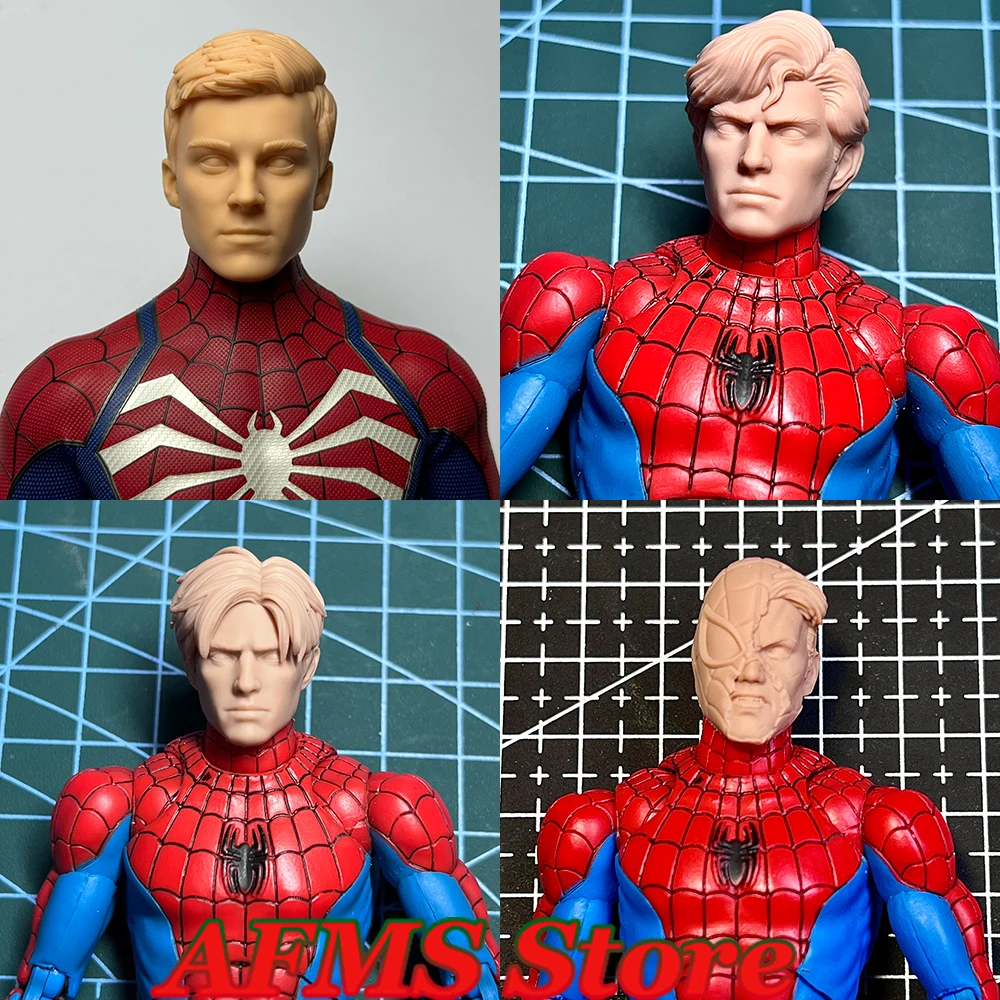 Unpaint 1/12 Male Soldier Peter Parker Spider-Man Head Sculpt Superheroes Head - £21.48 GBP