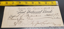 1904 Cancelled Check - The First National Bank of Galveston - £20.94 GBP