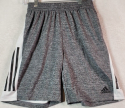 adidas Shorts Boys Size Large Gray Polyester Pleated Front Elastic Waist... - $15.22