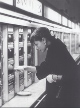 Audrey Hepburn in a cafeteria - black &amp; white - Framed Picture - 11&quot; x 14&quot; - £25.40 GBP