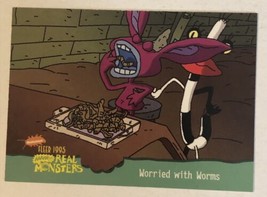 Aaahh Real Monsters Trading Card 1995 #67 Worried With Worms - £1.54 GBP