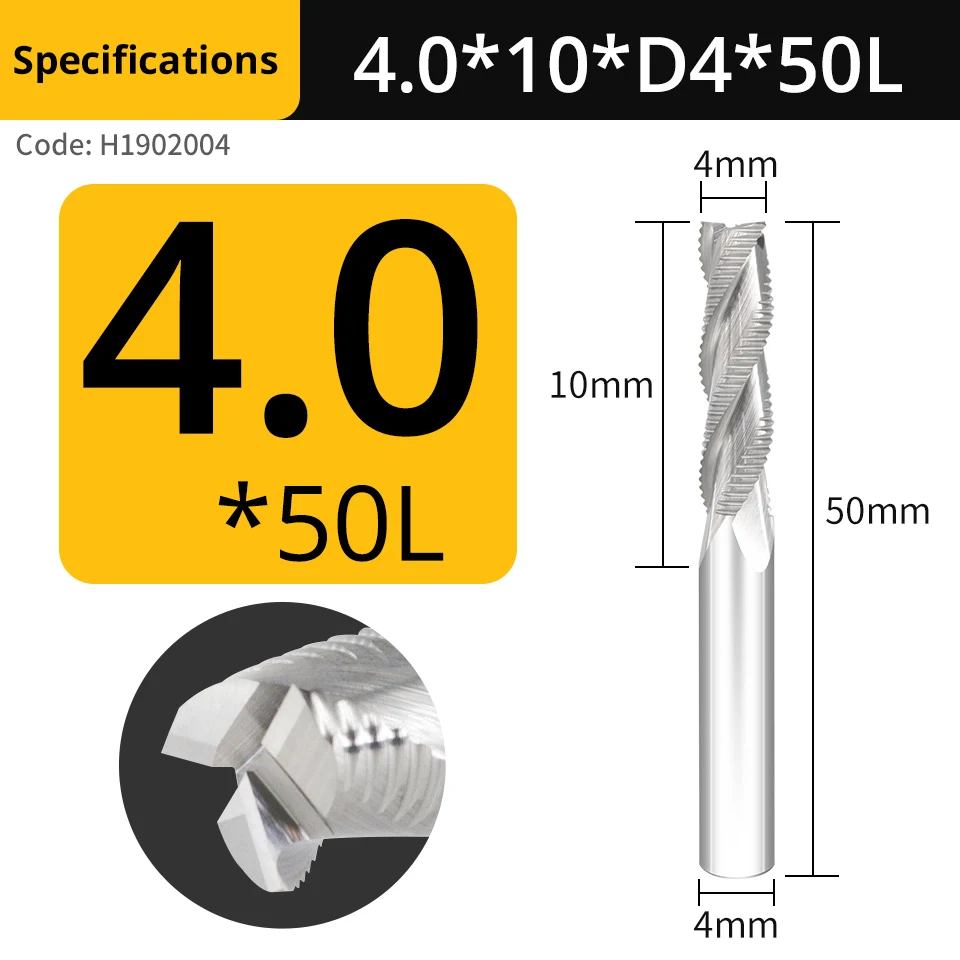 VACK Roughing End Mill HRC55 Tungsten Carbide 3 Flutes Milling Cutter for  Alumi - £137.18 GBP