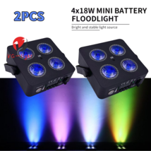 2PC LED RGBWA+UV 6in1 Wireless Battery LED Par Light With Remote/APP Wif... - €154,76 EUR