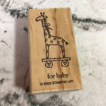 Stampin&#39; Up Rubber Stamp For Baby Giraffe Toy Wood Mounted 2003 - $7.91