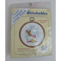 New Vintage 1994 Dimensions Stitchables Bubbletime Bear Cross Stitch Kit #71051 - $9.69