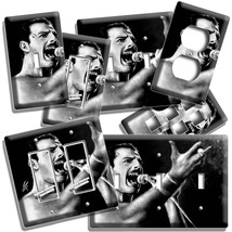 B&amp;W Freddie Mercury Queen Lead Singer Light Switch Outlet Wall Plate Room Hd Art - £9.63 GBP+
