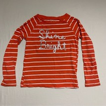 Orange Shine Bright Sequin Shirt Girl’s 8 Fall Halloween Long Sleeve Tee Top - £12.66 GBP
