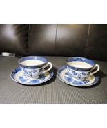VTG Real Old Willow Occupied Japan Flow Blue Ironstone Cup &amp; Saucer. - $54.45