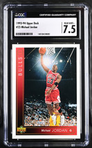 Michael Jordan 1993-94 Upper Deck Card #23- CGC Graded 7.5 NM+ (Chicago Bulls/HO - £21.04 GBP