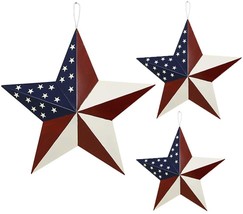 Ornaments 4th of July Decoration Country Style 12&quot;&amp;16.5&quot;&amp;21&quot; 3pcs Patriotic Star - £46.30 GBP