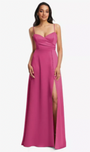 Dessy LB047....Adjustable Strap Faux Wrap Maxi Dress....Tea Rose...Size 14..NWT - £67.58 GBP