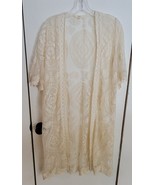 Womens S Easel Ivory/Cream Lace Open Kimono Robe or Beach Cover - $349.79 MXN