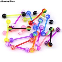 20pcs/lot Multicolo  Colorful Flexible UV Silicone Tongue Nipple Stud Bar Ring B - £10.61 GBP