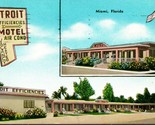 Vtg Cromo Cartolina 1958 Miami Florida Fl Detroit Efficiencies Motel 675... - £7.59 GBP
