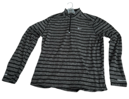 Nike Sweater Mens XL  Gray Black Striped Quarter Zip Running Dri Fit Lig... - $33.24