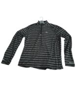 Nike Sweater Mens XL  Gray Black Striped Quarter Zip Running Dri Fit Lig... - $33.24