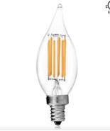 Luxrite Filament LED Candle Bulb 6W 2700K Warm White 650lm Flame Tip E12 - $19.16 CAD