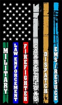 Thin Blue Line Red Line Military EMS Dispatch LEW Corrections Flag DECAL - £2.36 GBP+