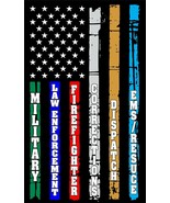 Thin Blue Line Red Line Military EMS Dispatch LEW Corrections Flag DECAL - $2.96+