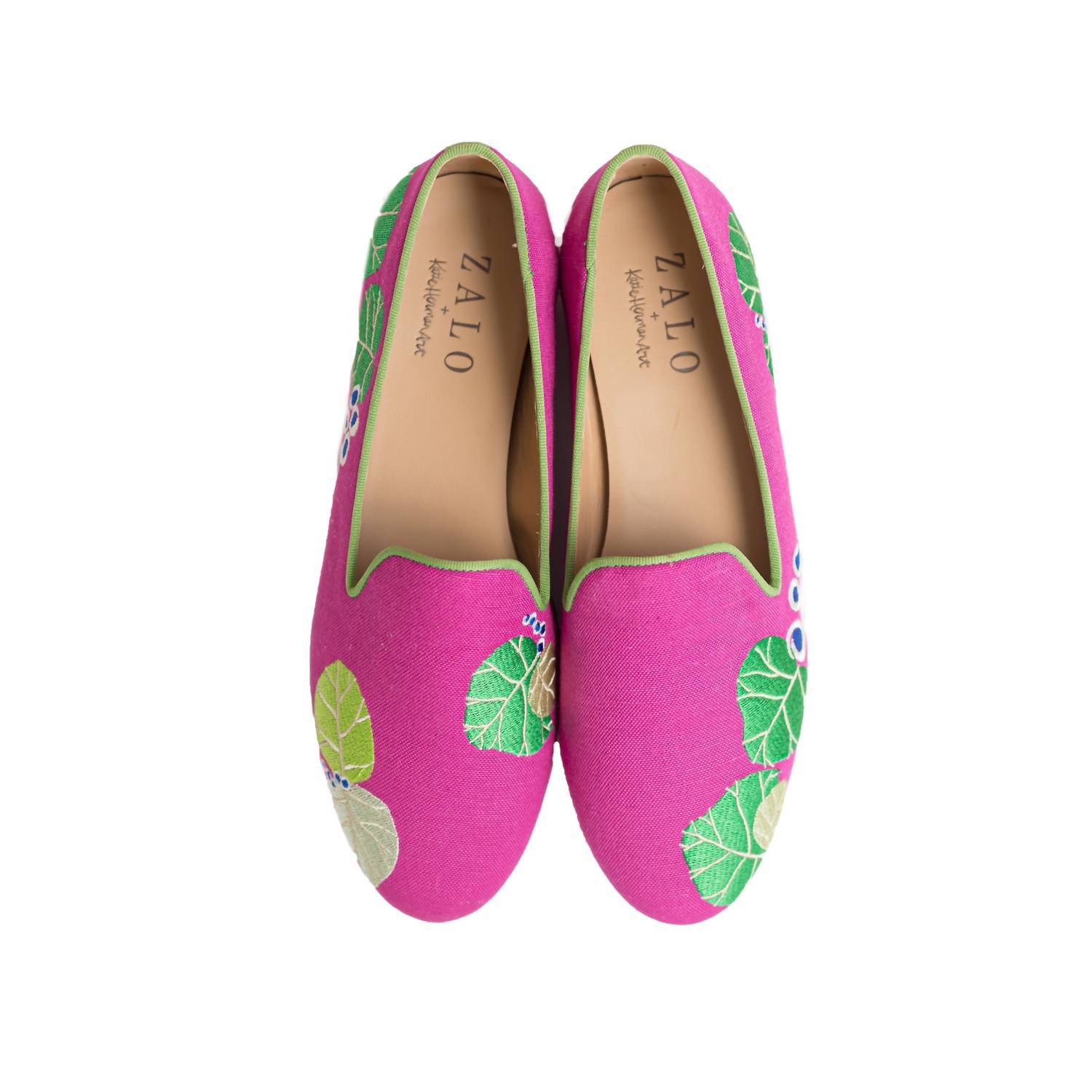 House Of Zalo sea grapes slipper in Fuchsia