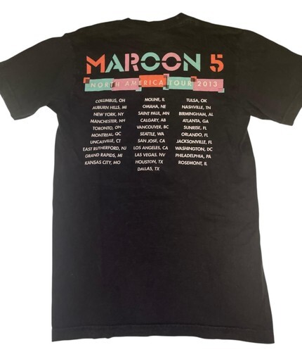 Maroon 5 North America Tour 2013 Black Graphic Band T-Shirt Size S New Item image 5