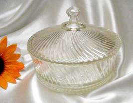 1748 Antique Federal Glass Clear Diana Covered Candy Dish - $39.00