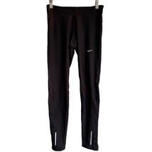 Nike Dri-Fit Running Tights Pants XS Black Athletic Zipper Ankles Reflec... - $13.49