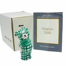 Franklin Mint Teddy Bear figurine americana collection box coa nib Gingham green - £31.25 GBP