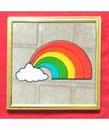 Mirror Decorative Printed Rainbow With Gold Frame Approx 4&quot; X 4 &quot; NEW RA... - $463.31 MXN