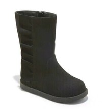 Cat &amp; Jack Girls Toddler Black Faux Leather Reva Ruffle Winter Fashion Boots NWT - £9.16 GBP