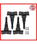 8-Inch Heavy-Duty Decorative T Strap Hinge, Rustproof Black Gate Hinges ... - $55.08 CAD