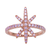 0.48ct Natural Argyle 6pp Fancy Pink Diamonds Engagement Ring 18K Gold 3G Rounds - £1,150.00 GBP