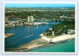 Hillsboro Inlet Island Waterway Atlantic Ocean Pompano Beach FL Postcard - $5.95