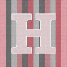 Pepita Needlepoint kit: Letter H Rose Stripes, 10&quot; x 10&quot; - £61.35 GBP+